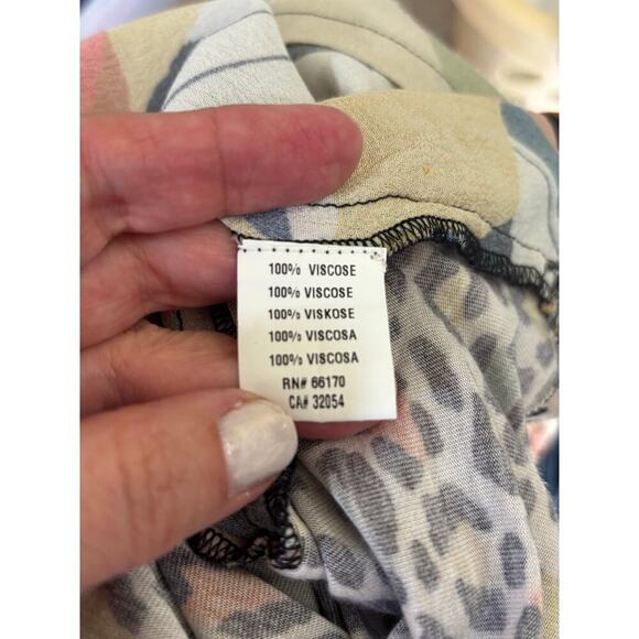 Conditions Apply top, cream/black, leopard print, colorful, artsy, eclectic - Picture 5 of 5